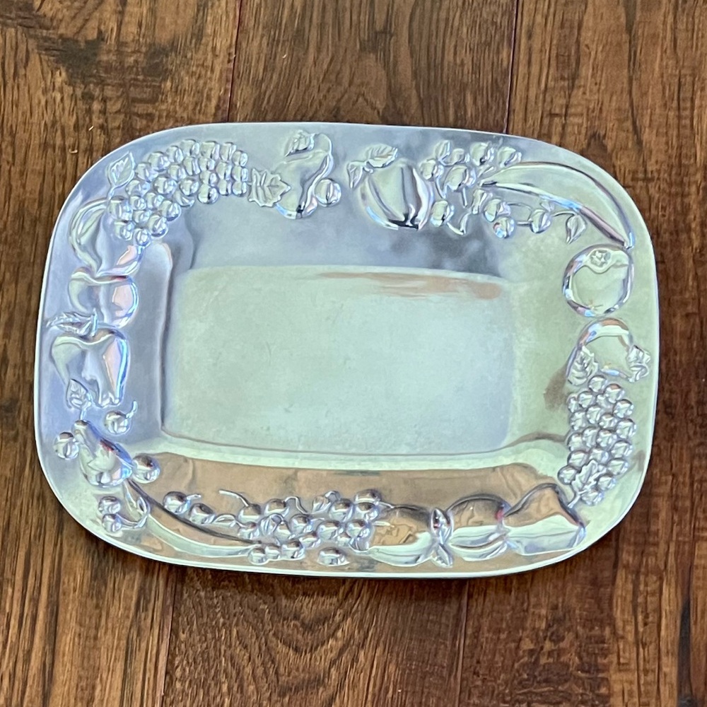Mikasa Silver Fruit Motif Serving Tray